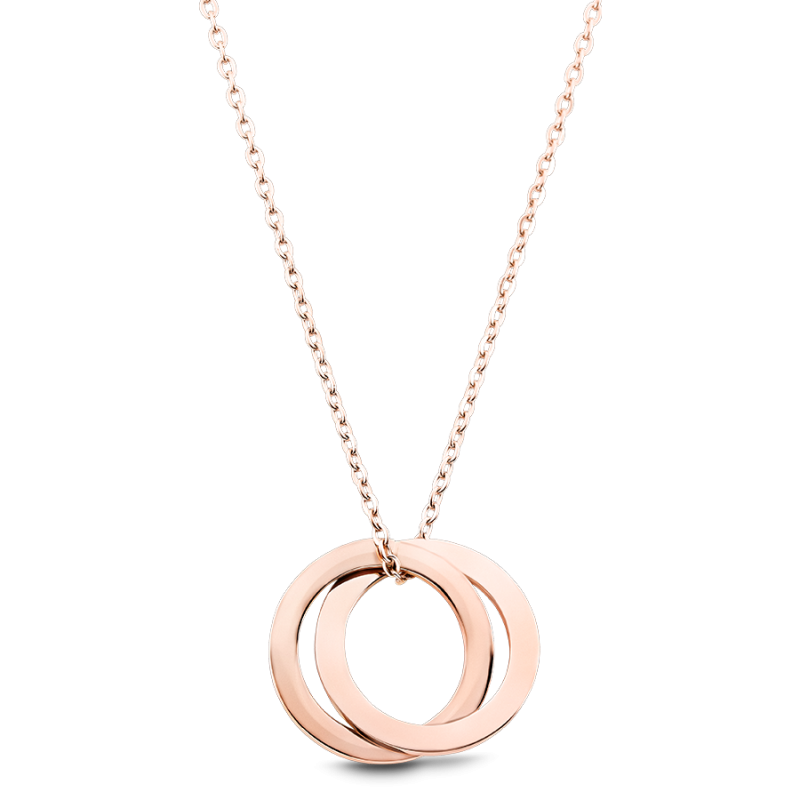 Gepersonaliseerde Eeuwigheid Ketting met 2 Ringen - Rosegold - 61