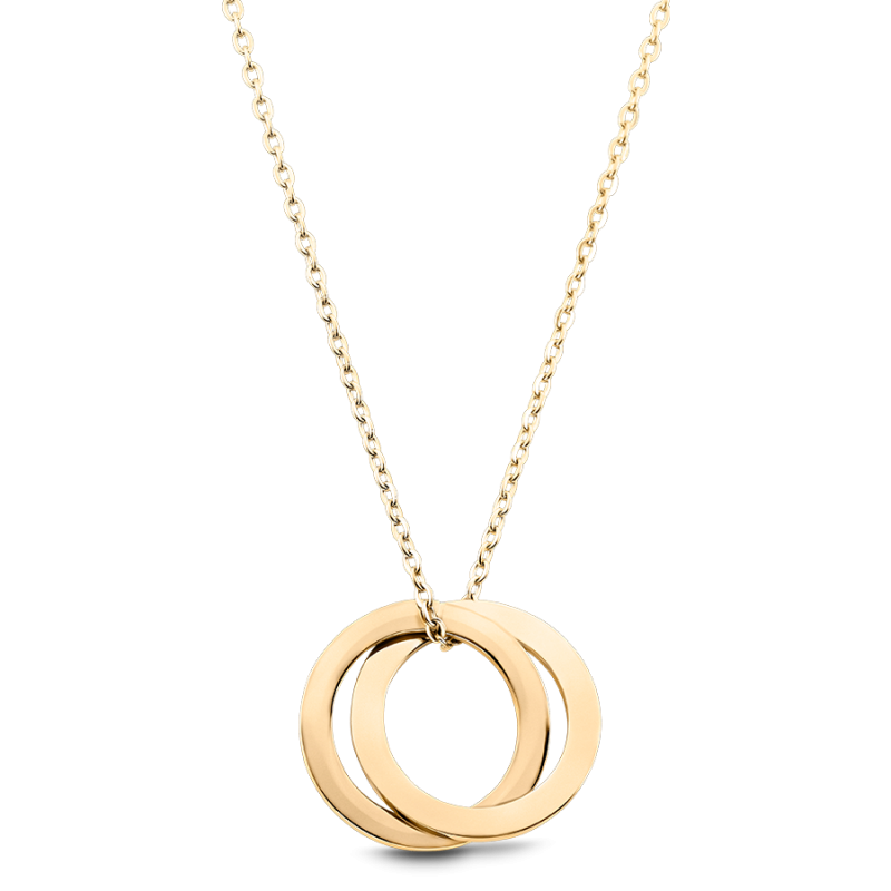 Gepersonaliseerde Eeuwigheid Ketting met 2 Ringen - Gold - 62