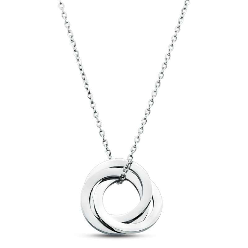 Gepersonaliseerde Eeuwigheid Ketting met 3 Ringen - Silver - 60