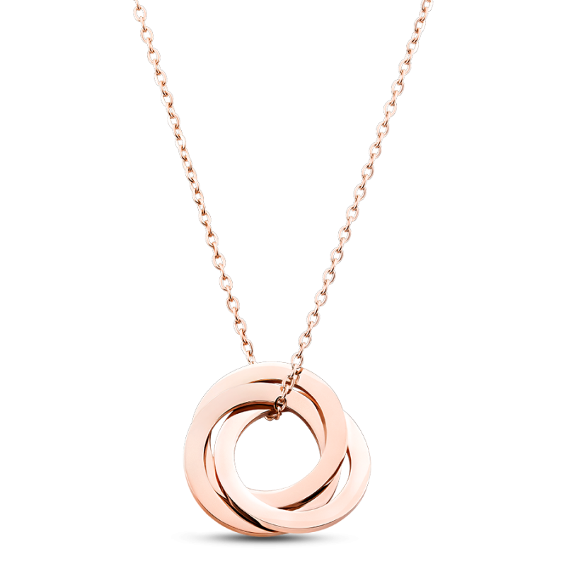 Gepersonaliseerde Eeuwigheid Ketting met 3 Ringen - Rosegold - 61