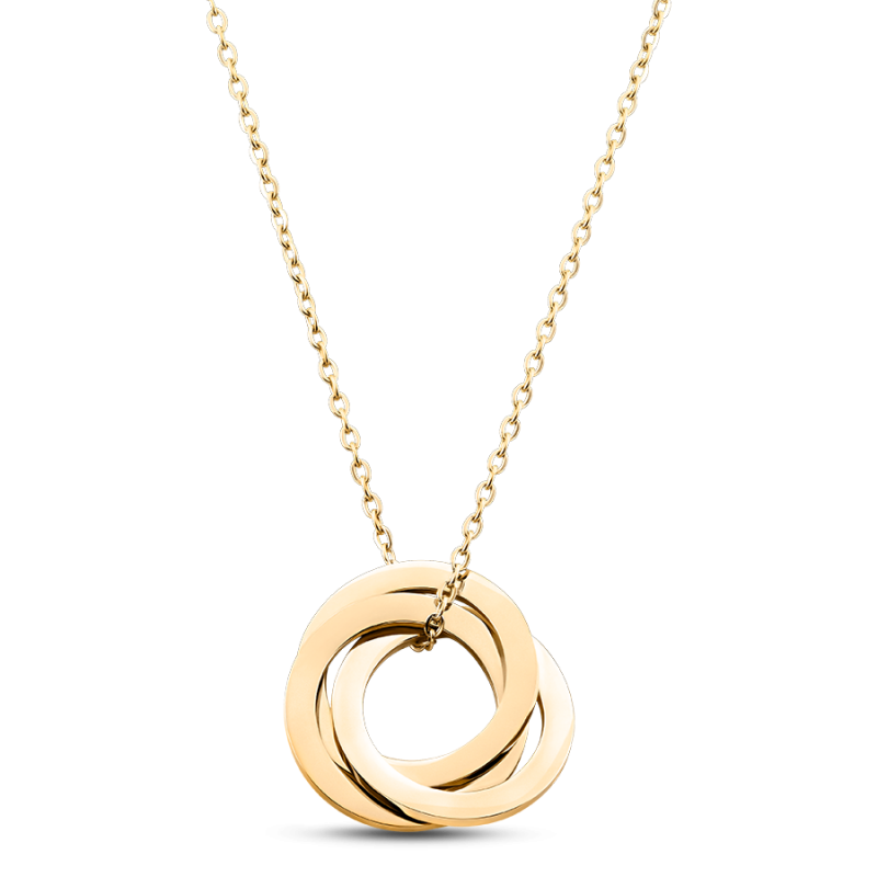 Gepersonaliseerde Eeuwigheid Ketting met 3 Ringen - Gold - 62