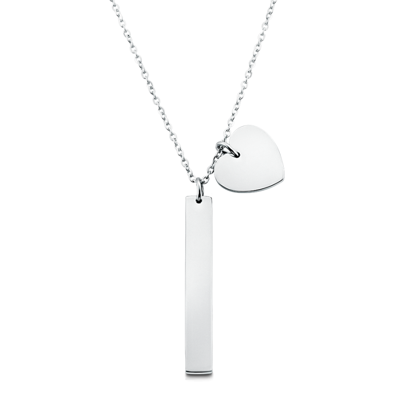 Gepersonaliseerde Blak & Hart Ketting - Silver - 60