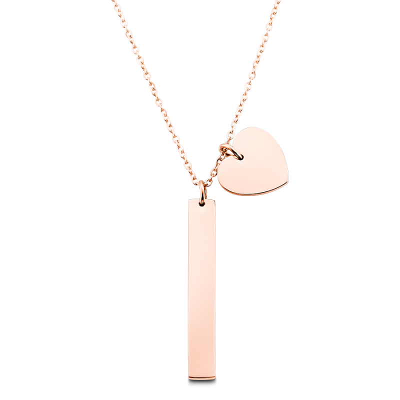 Gepersonaliseerde Blak & Hart Ketting - Rosegold - 61