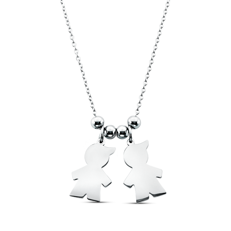 Gepersonaliseerde Meerdere Zonen Ketting - Silver - 60