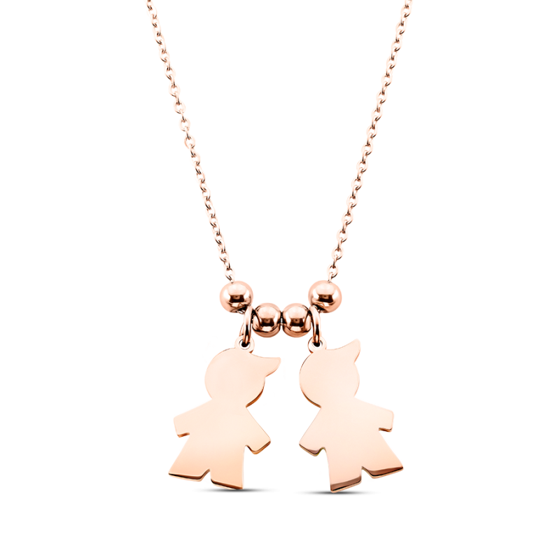 Gepersonaliseerde Meerdere Zonen Ketting - Rosegold - 61