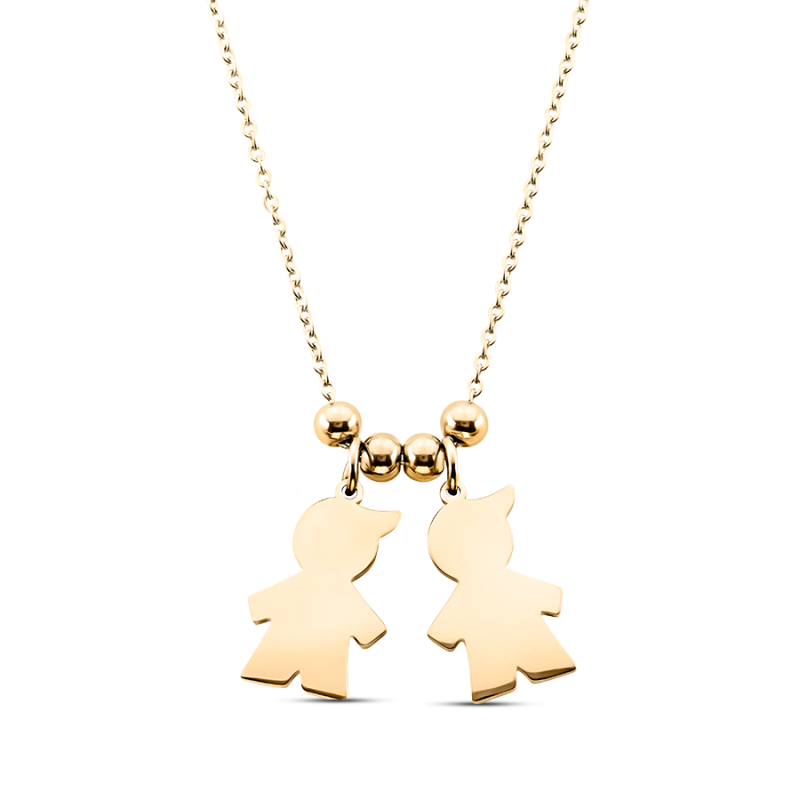 Gepersonaliseerde Meerdere Zonen Ketting - Gold - 62