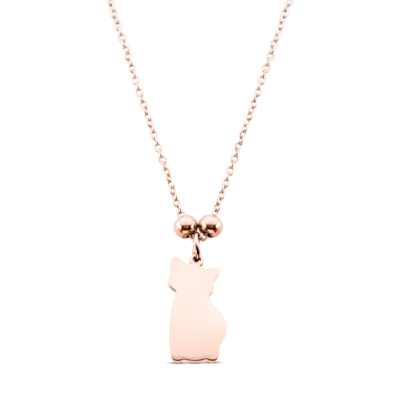 Gepersonaliseerde Kat Ketting - Rosegold - 61