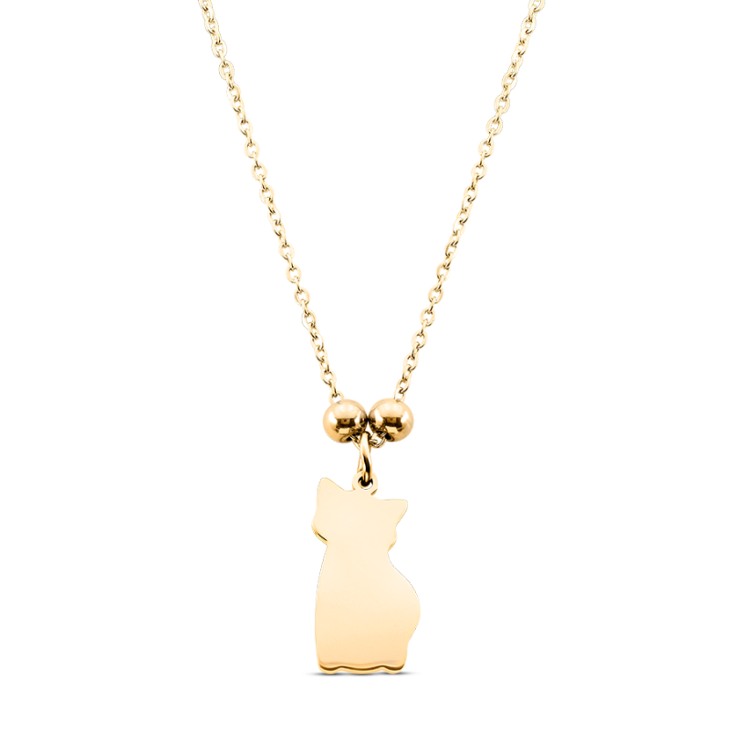 Gepersonaliseerde Kat Ketting - Gold - 62