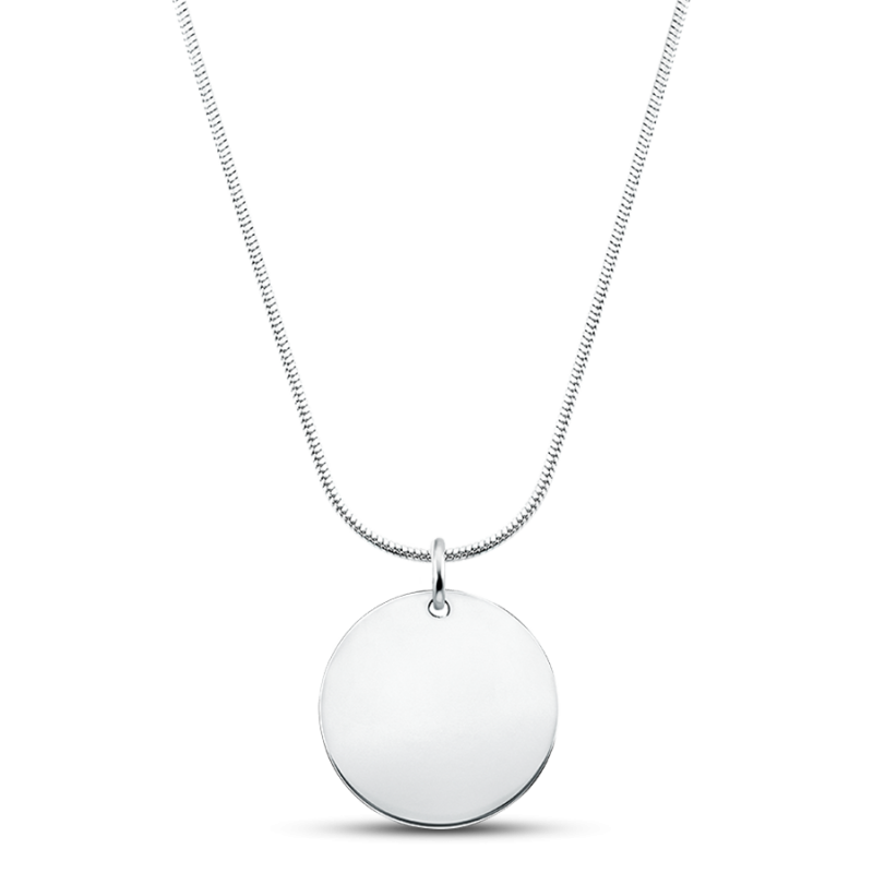 Gepersonaliseerde Cirkel Hanger met Luxe Ketting - Silver - 60