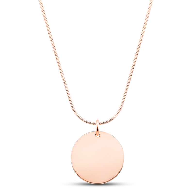 Gepersonaliseerde Cirkel Hanger met Luxe Ketting - Rosegold - 61