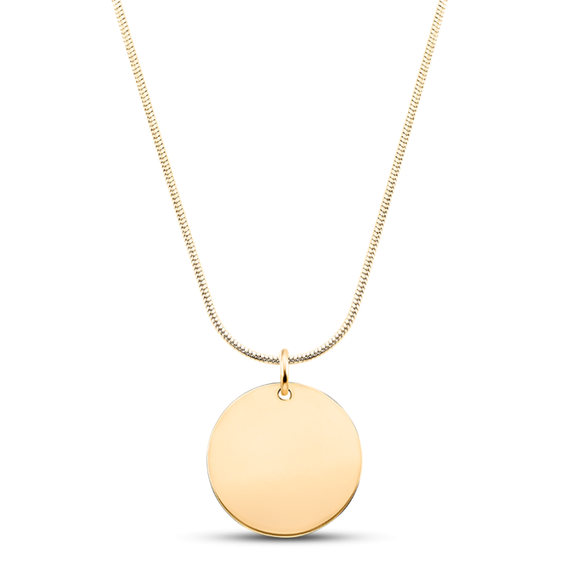 Gepersonaliseerde Cirkel Hanger met Luxe Ketting - Gold - 62