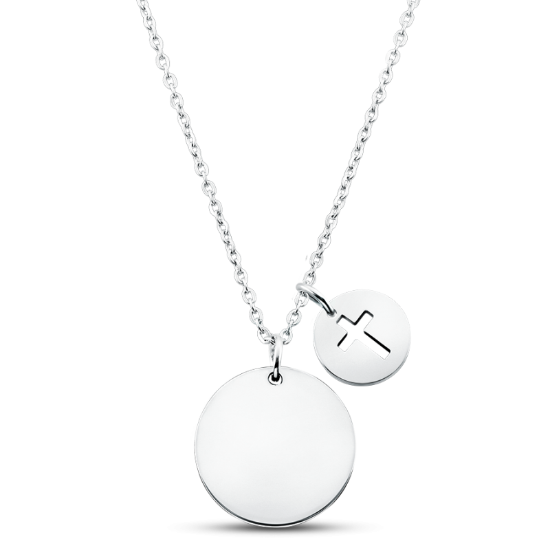 Gepersonaliseerde Kruis Ketting - Silver - 60