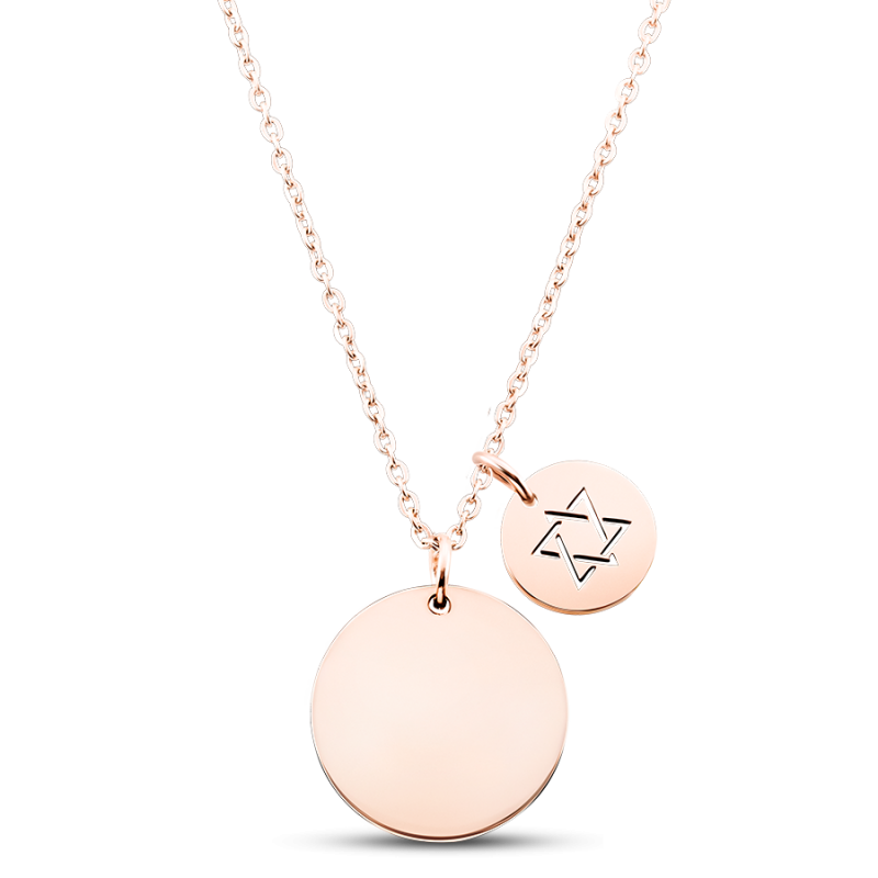 Gepersonaliseerde Davidster Ketting - Rosegold - 61