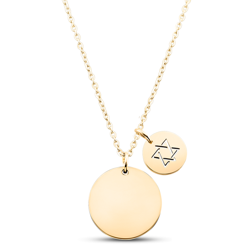 Gepersonaliseerde Davidster Ketting - Gold - 62