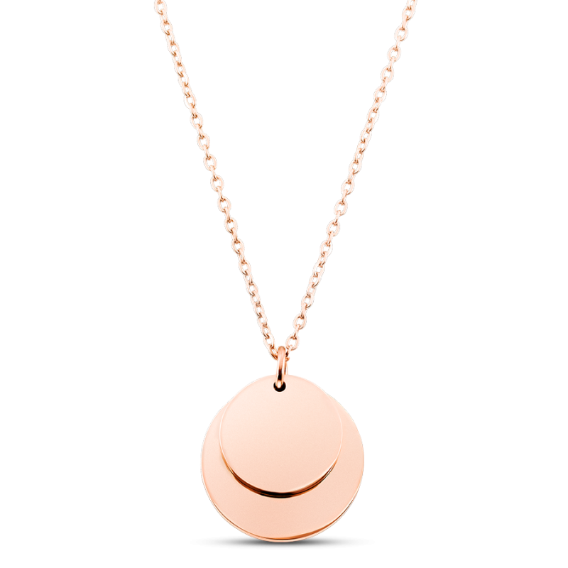 Gepersonaliseerde Dubbele Cirkels Ketting - Rosegold - 61