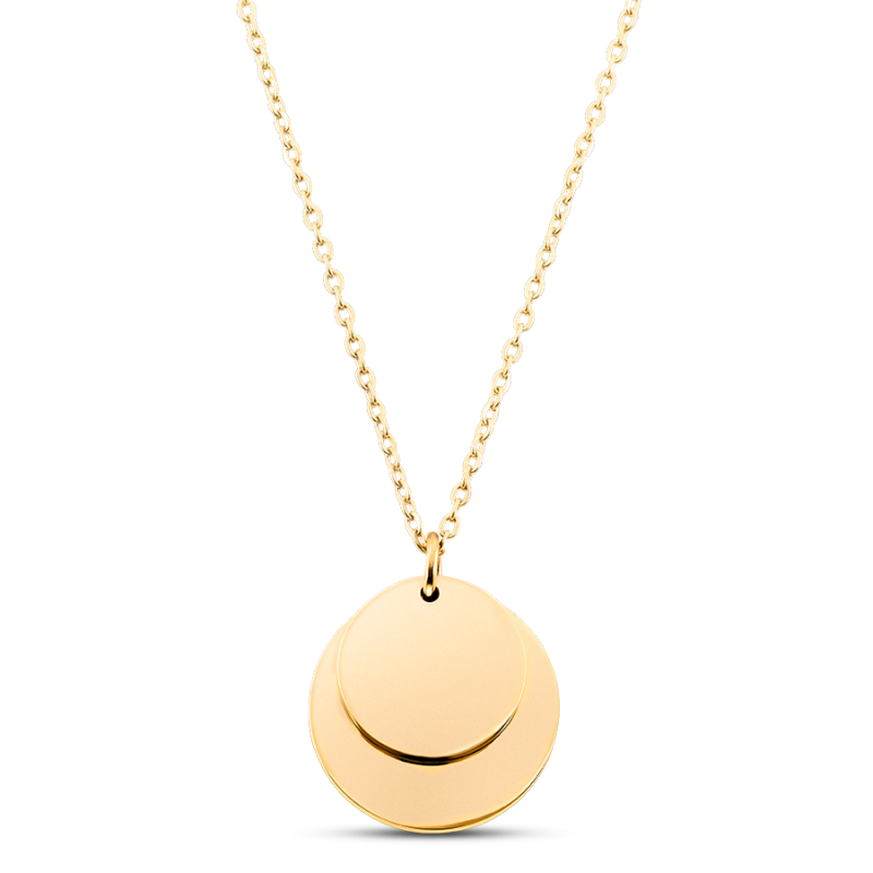 Gepersonaliseerde Dubbele Cirkels Ketting - Gold - 62