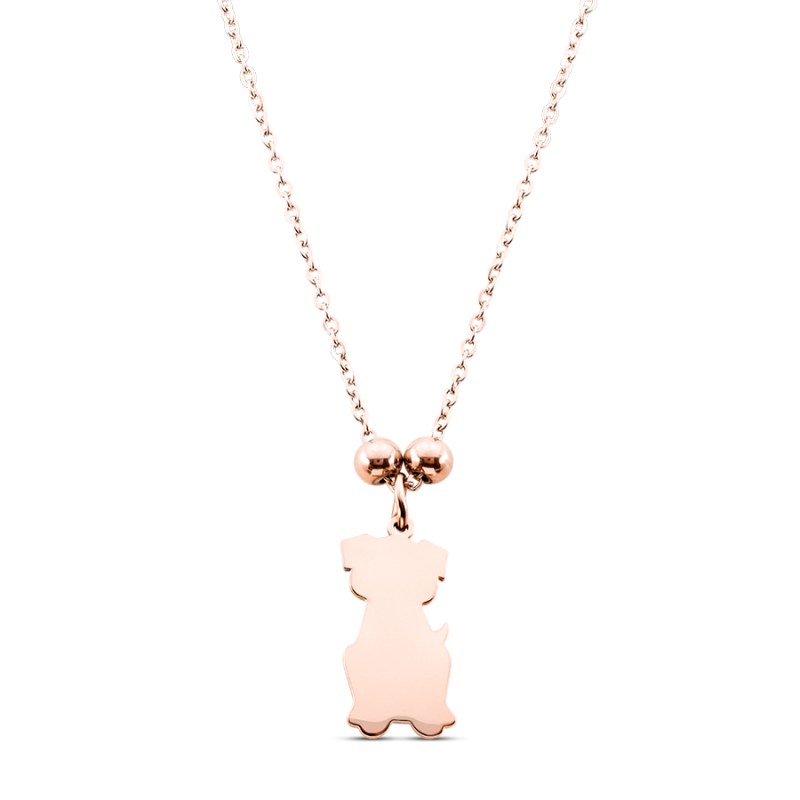 Gepersonaliseerde Hond Ketting - Rosegold - 61