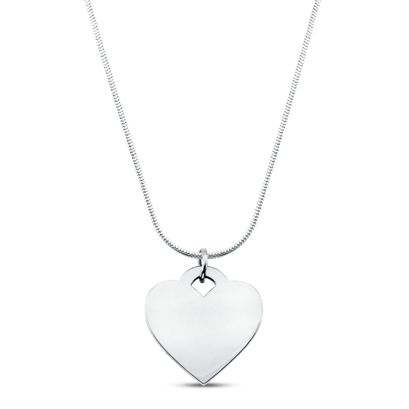 Hart hanger met Luxe Ketting - Silver - 60