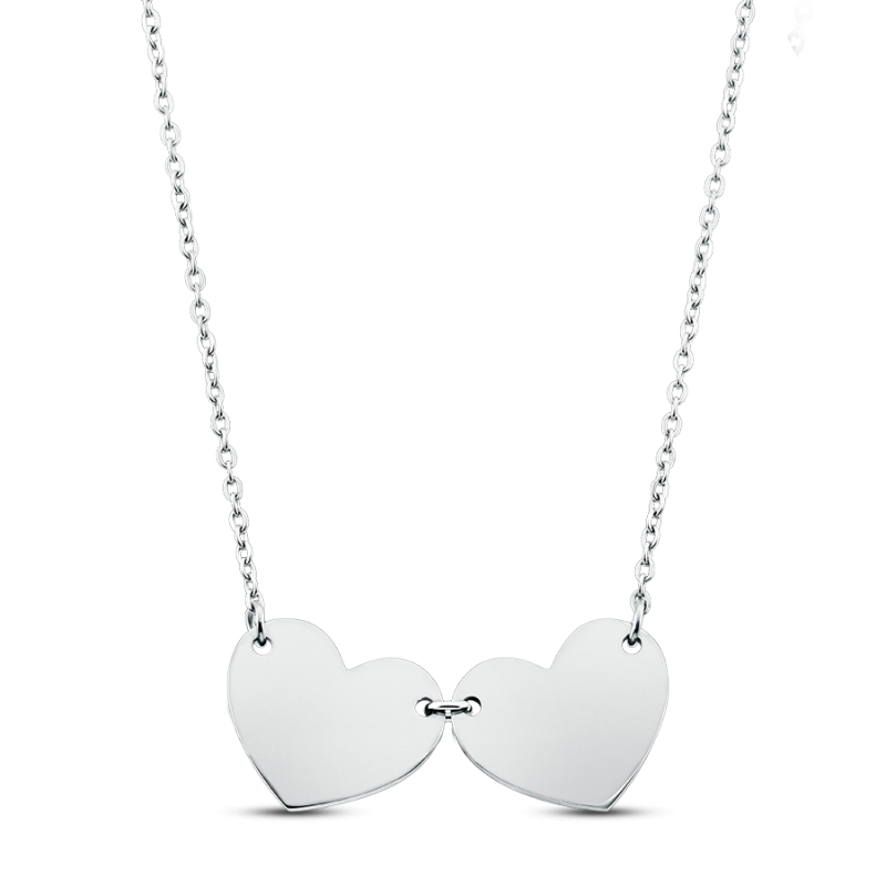 Naam Hartjes Ketting - Silver - 60