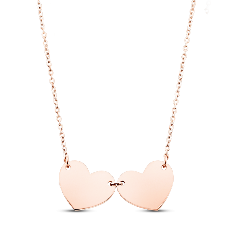 Naam Hartjes Ketting - Rosegold - 61