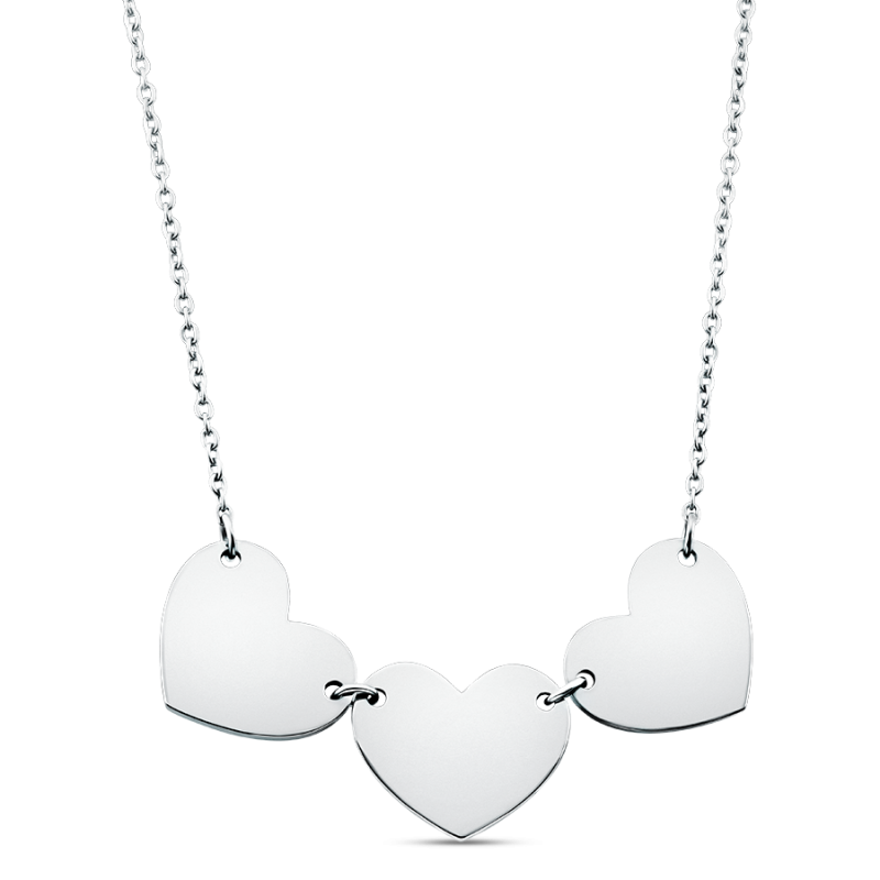 Naam Hartjes Ketting - Silver - 60