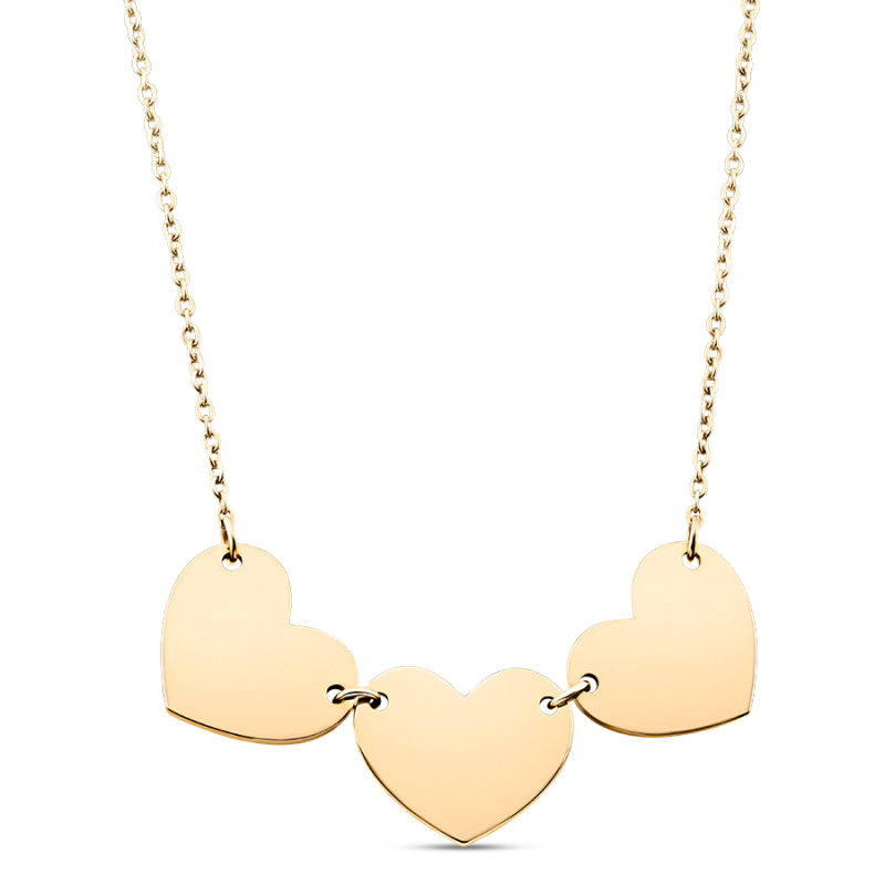 Naam Hartjes Ketting - Gold - 62