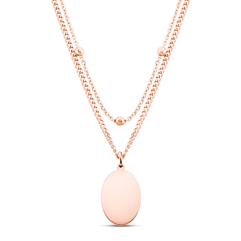 Gepersonaliseerde Bloem Ketting - Rosegold - 61