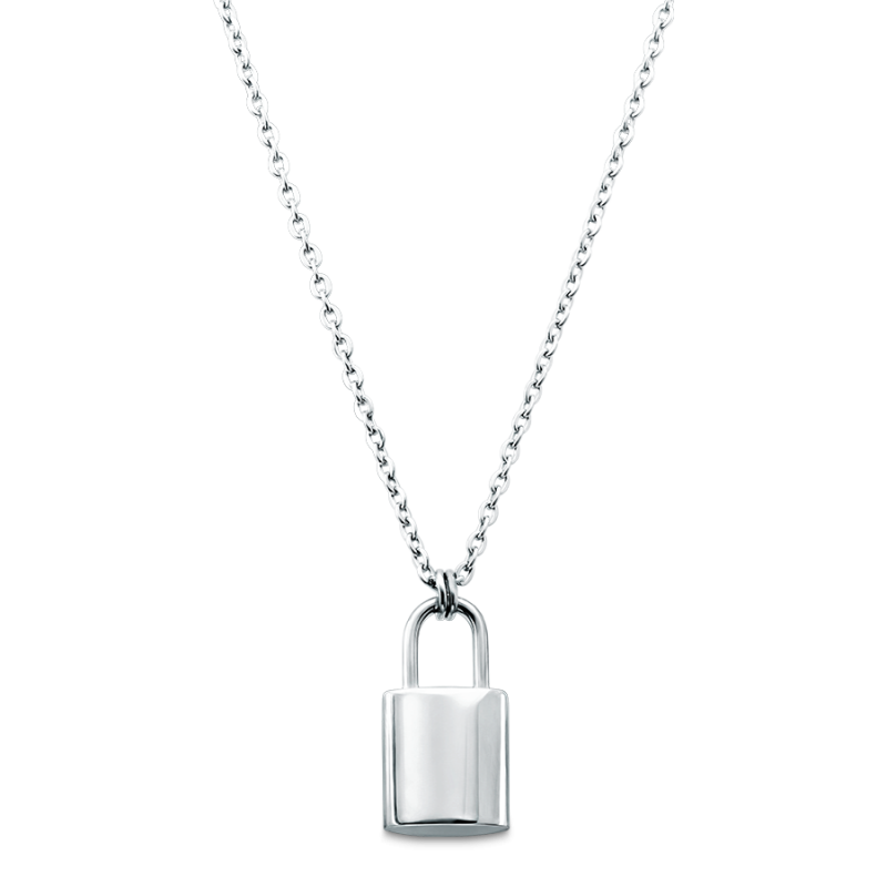 Gepersonaliseerde Hangslot Ketting - Silver - 60