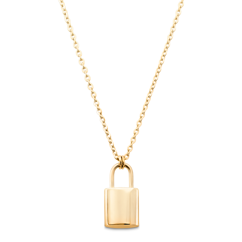 Gepersonaliseerde Hangslot Ketting - Gold - 62