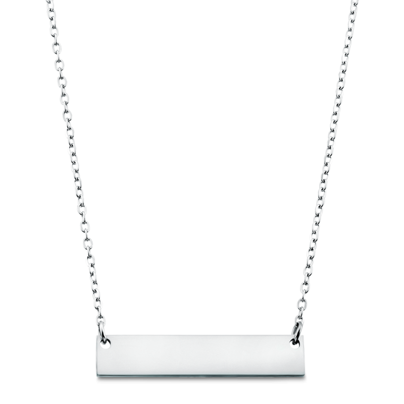 Gepersonaliseerde Plaat Ketting - Silver - 60