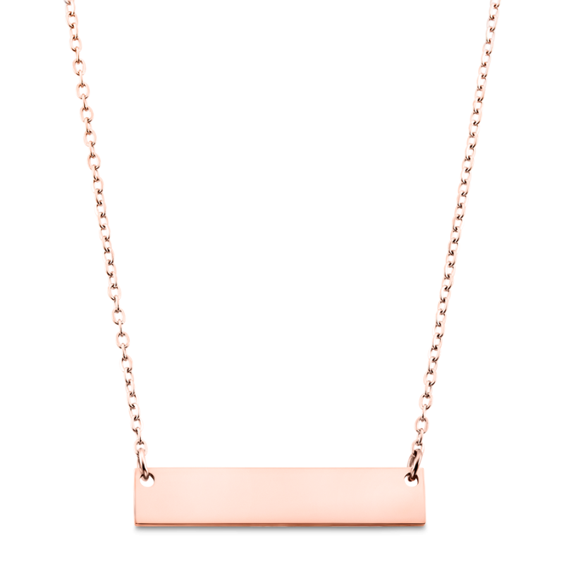 Gepersonaliseerde Plaat Ketting - Rosegold - 61