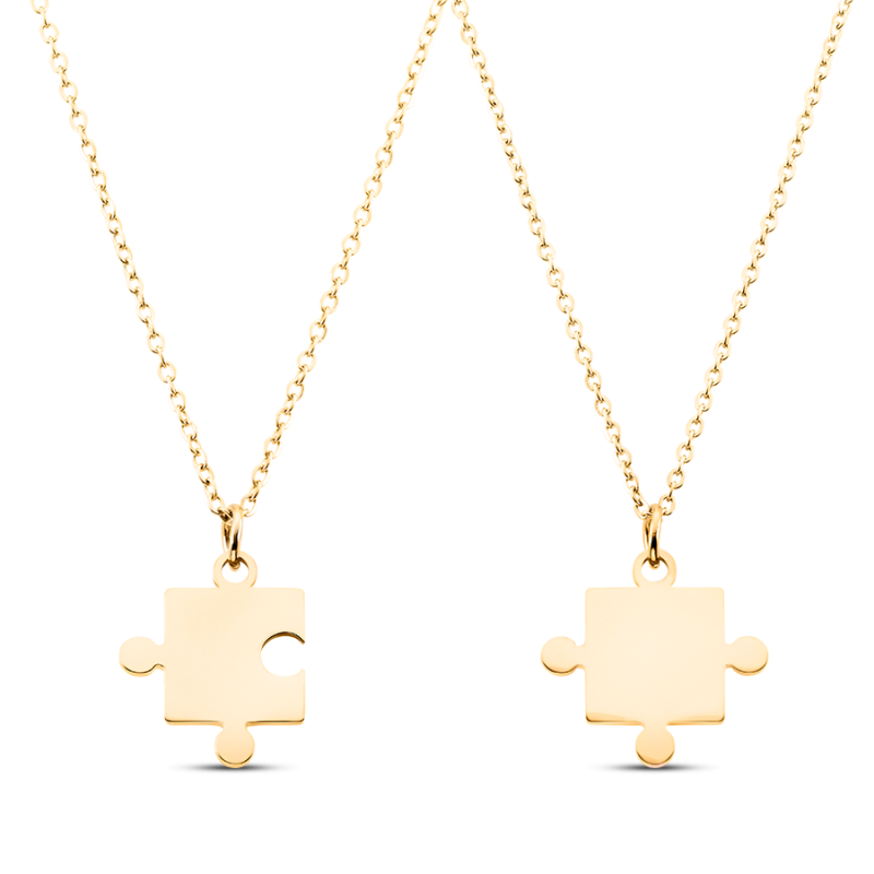 Gepersonaliseerde Puzzel Ketting - Gold - 62