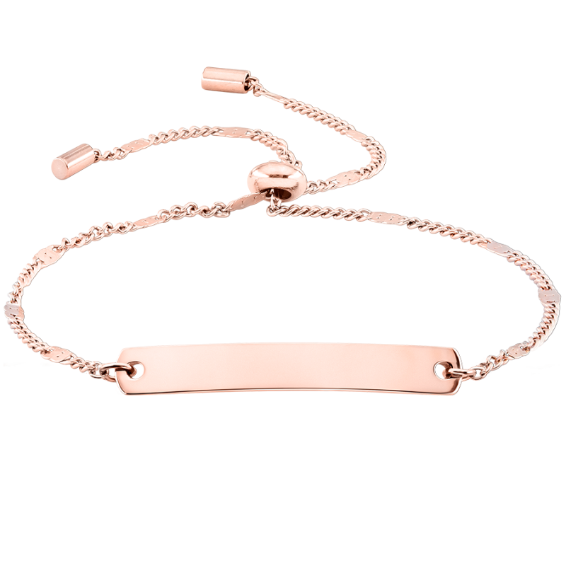 Gepersonaliseerde Plaat met Verstelbare Armband - Rosegold - 61