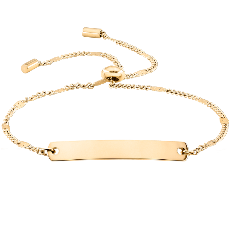 Gepersonaliseerde Plaat met Verstelbare Armband - Gold - 62