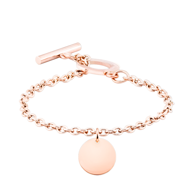 Gepersonaliseerde Luxe Cirkel Armband - Rosegold - 61