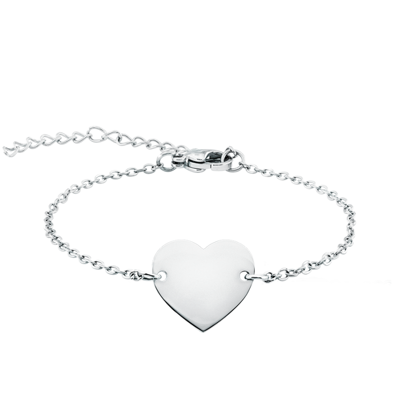 Gepersonaliseerde Hart Armband - Silver - 60