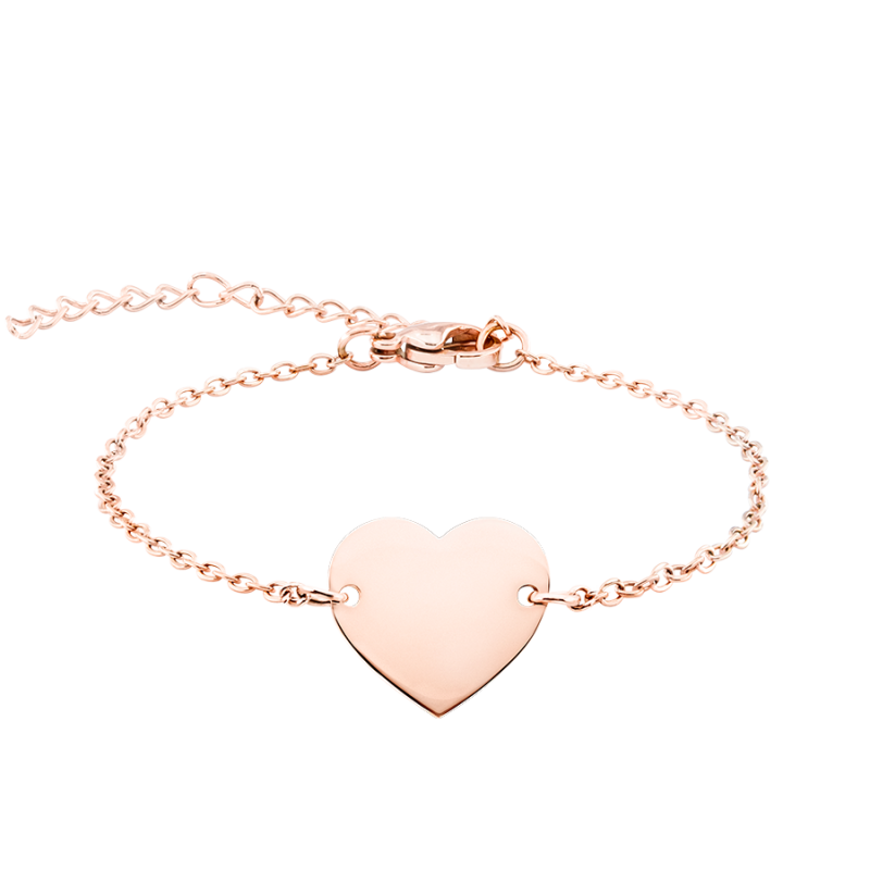 Gepersonaliseerde Hart Armband - Rosegold - 61