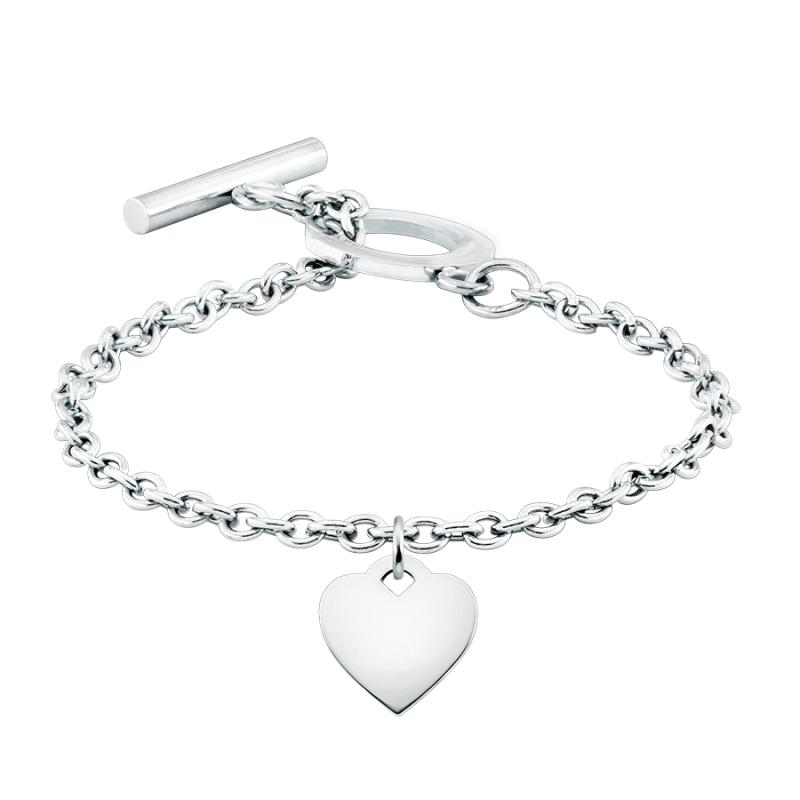 Gepersonaliseerde Luxe Hart Armband - Silver - 60