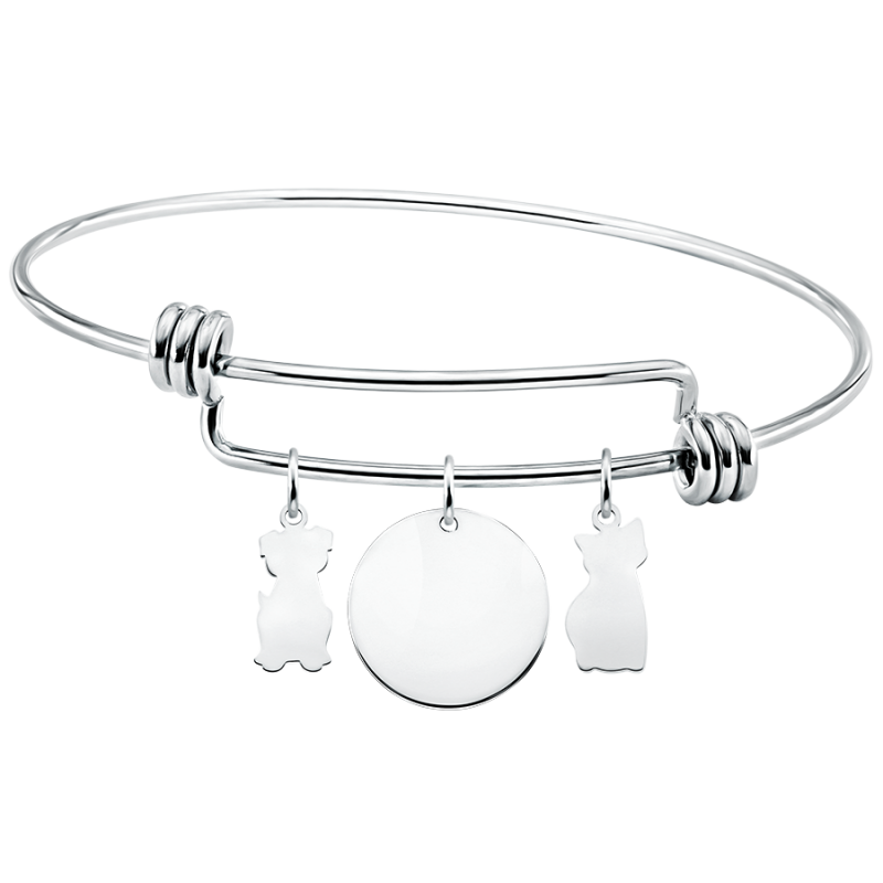 Gepersonaliseerde Hond & Kat Armband - Silver - 60