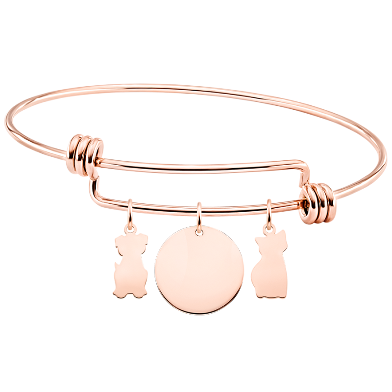 Gepersonaliseerde Hond & Kat Armband - Rosegold - 61