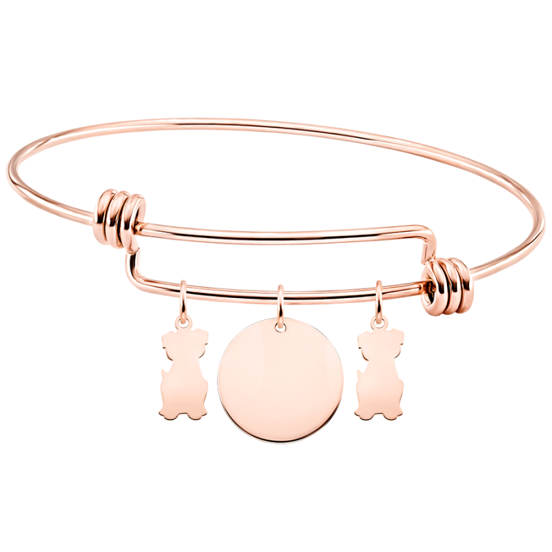 Gepersonaliseerde Meerdere Honden Armband - Rosegold - 61