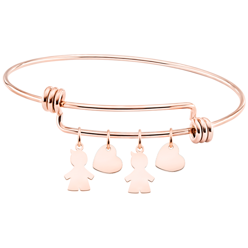 Gepersonaliseerde Meerdere Zoons Liefde Bedelarmband - Rosegold - 61