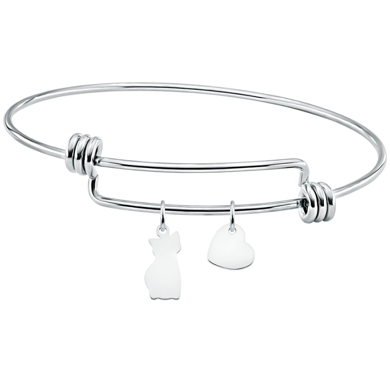 Gepersonaliseerde Katten Bedelarmband - Silver - 60