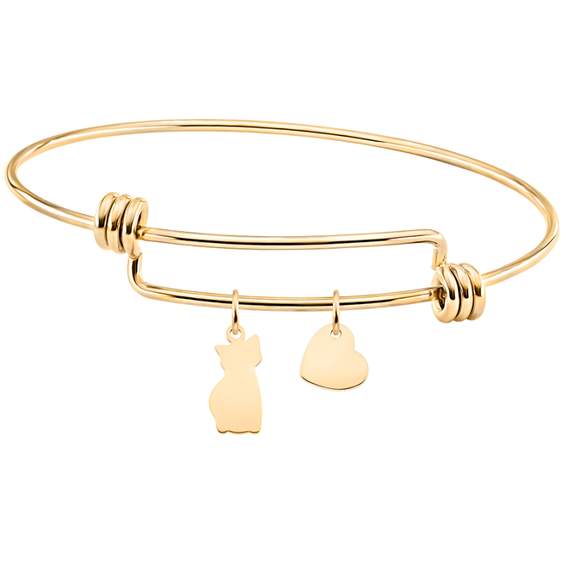 Gepersonaliseerde Katten Bedelarmband - Gold - 62