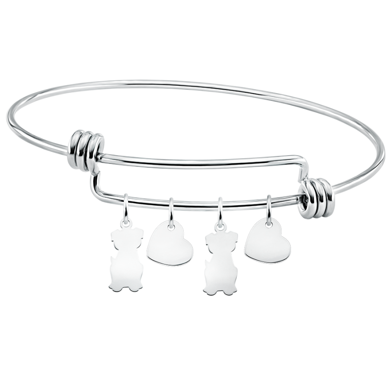 Gepersonaliseerde Meerdere Honden Liefde Bedelarmband - Silver - 60