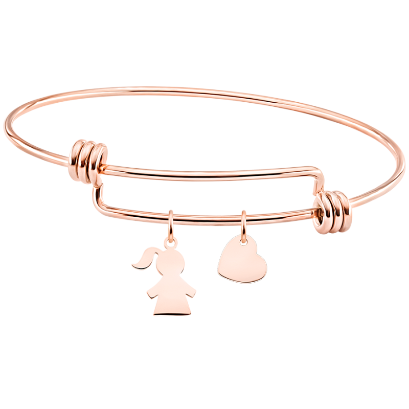 Gepersonaliseerde Dochter Bedelarmband - Rosegold - 61