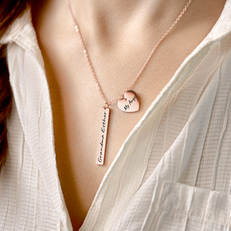 Gepersonaliseerde Blak & Hart Ketting - Rosegold - 61