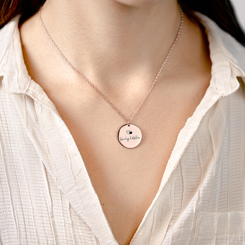 Gepersonaliseerde Cirkel Ketting - Rosegold - 61