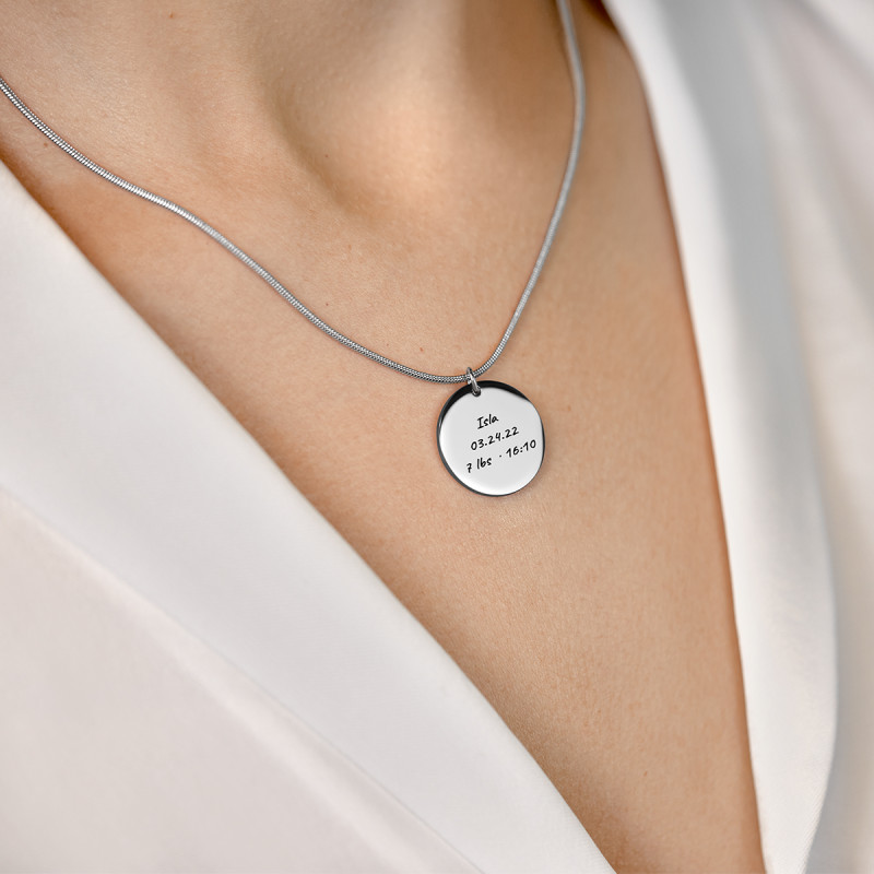 Gepersonaliseerde Cirkel Hanger met Luxe Ketting