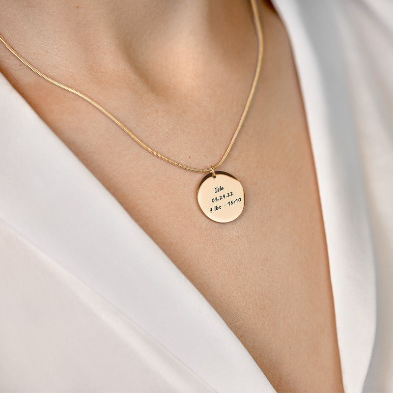 Gepersonaliseerde Cirkel Hanger met Luxe Ketting - Gold - 62